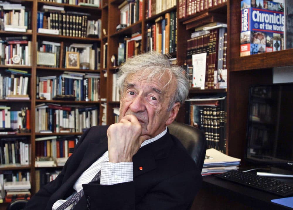 In this Sept. 12, 2012, photo Elie Wiesel is photographed in his office in New York. Wiesel was the Nobel laureate and Holocaust survivor who died in 2016. (Bebeto Matthews/AP)