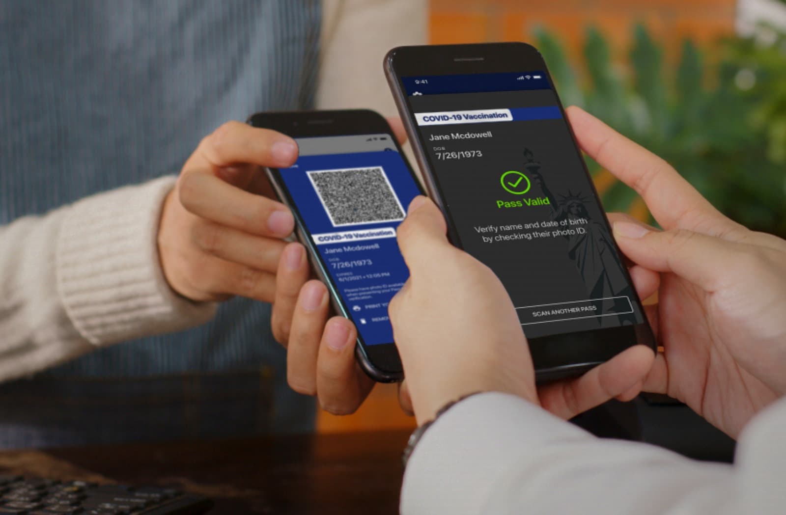 The new Excelsior Pass app, a digital pass that people can download to show proof of vaccination or a negative COVID-19 test. (NY Governor's Press Office via AP)