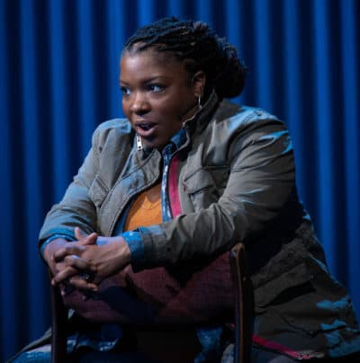 Maiesha McQueen in Merrimack Repertory Theatre's &quot;Until the Flood.&quot; (Courtesy Kathy Wittman)