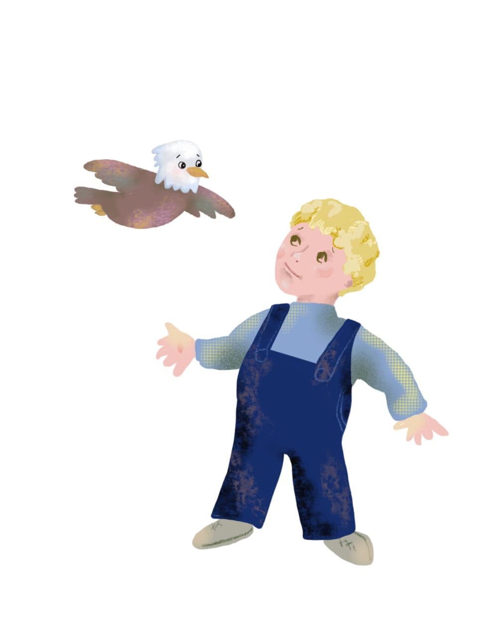 A boy and his eagle, drawn by a friend of the author's father. (Courtesy)