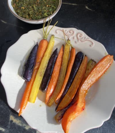 Roasted Carrots With Carrot Top Pesto (Kathy Gunst)