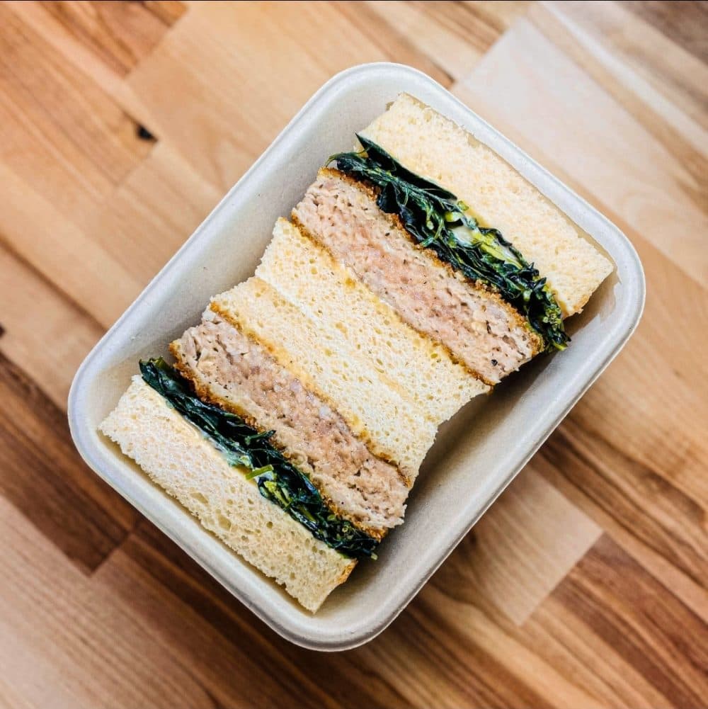 A menchi katsu sando from Mikkusu Sando. (Courtesy)