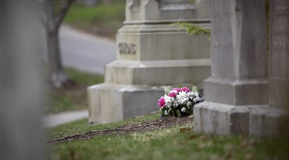 A green burial site at Mt. Auburn Cemetery in Cambridge, Mass. (Robin Lubbock/WBUR)