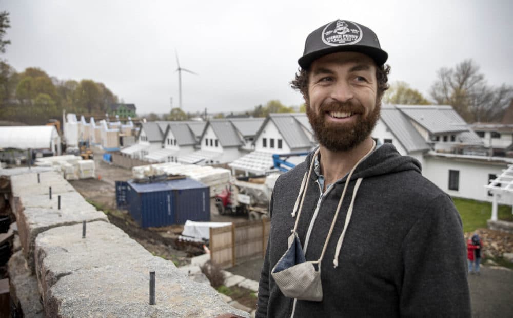 Permaculture consultant Cornelius Murphy at the Hillside site in Newburyport. (Robin Lubbock/WBUR)