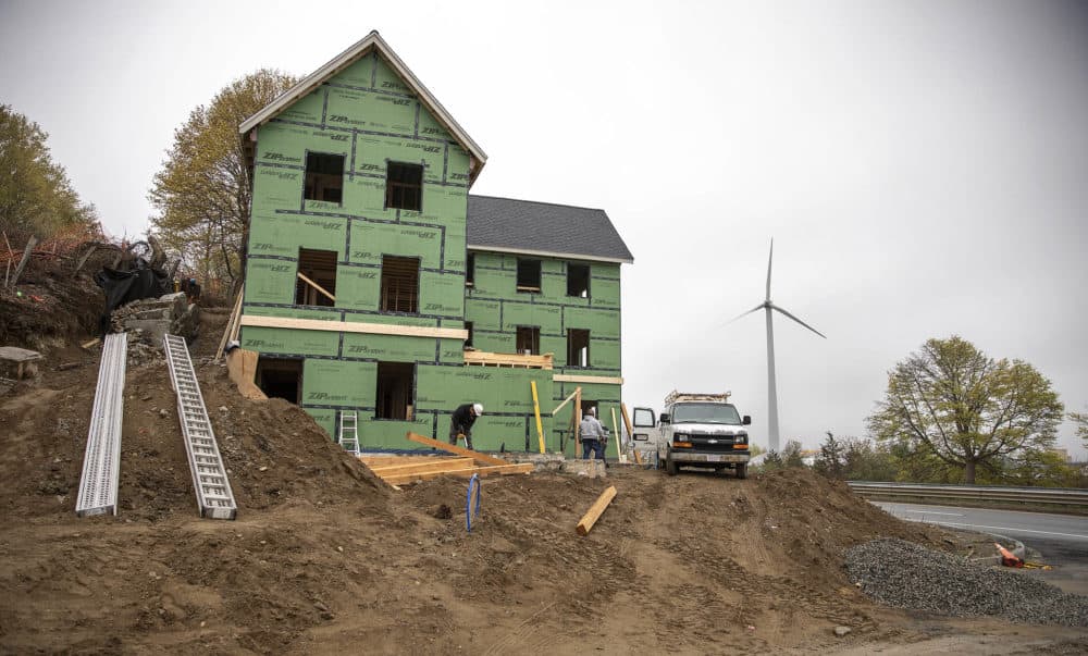 The new ten-unit Single Room Occupancy YWCA under construction at the Hillside Center in Newburyport, Mass. (Robin Lubbock/WBUR)