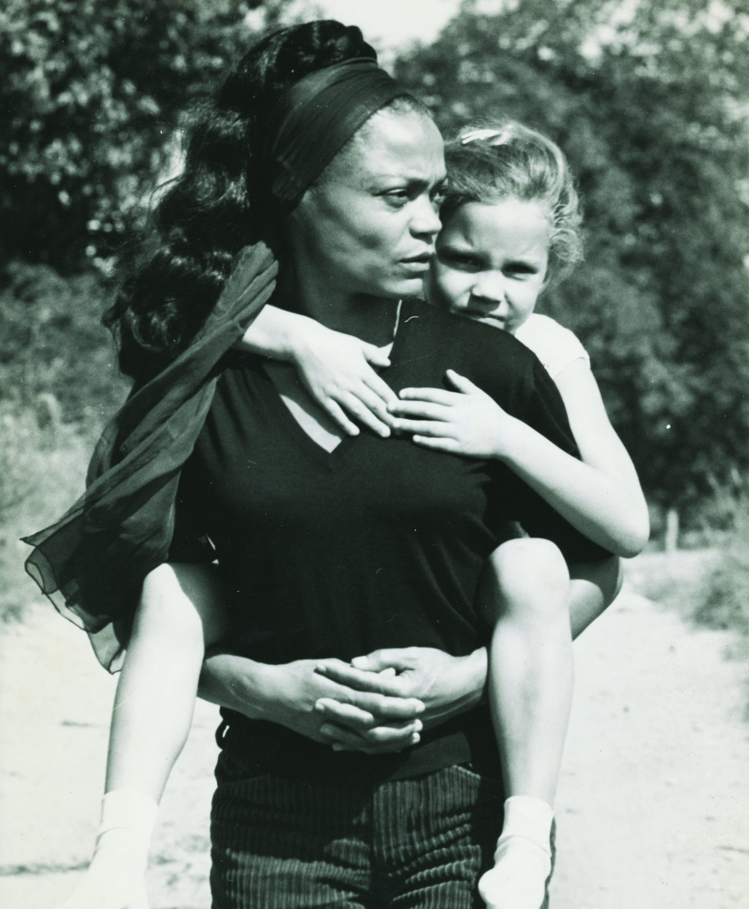 Eartha Kitt giving Kitt Shapiro a piggy back ride (Courtesy of Kitt Shapiro)