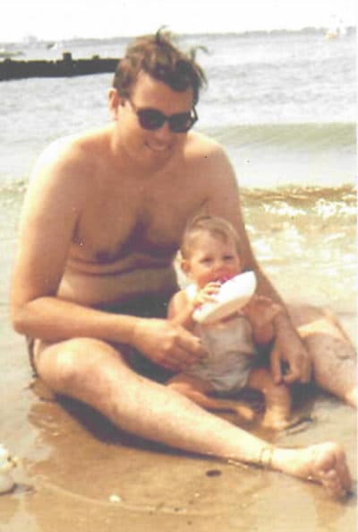 The author and her father on Jamaica Bay in Breezy Point, 1971.