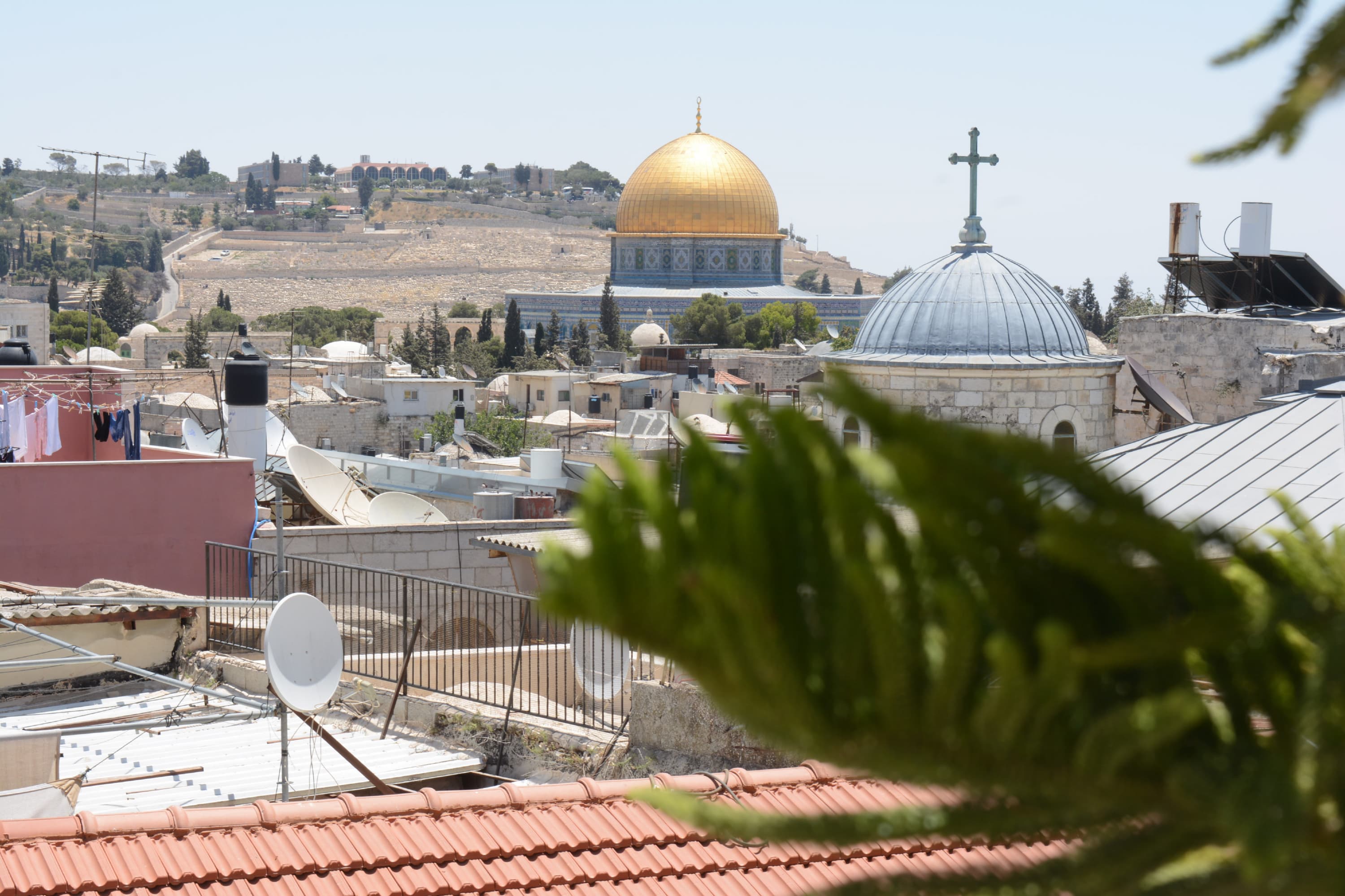 A view of the Dome of the Rock from the Hashimi Hotel in the Old City of Jerusalem, in 2018. (Courtesy)
