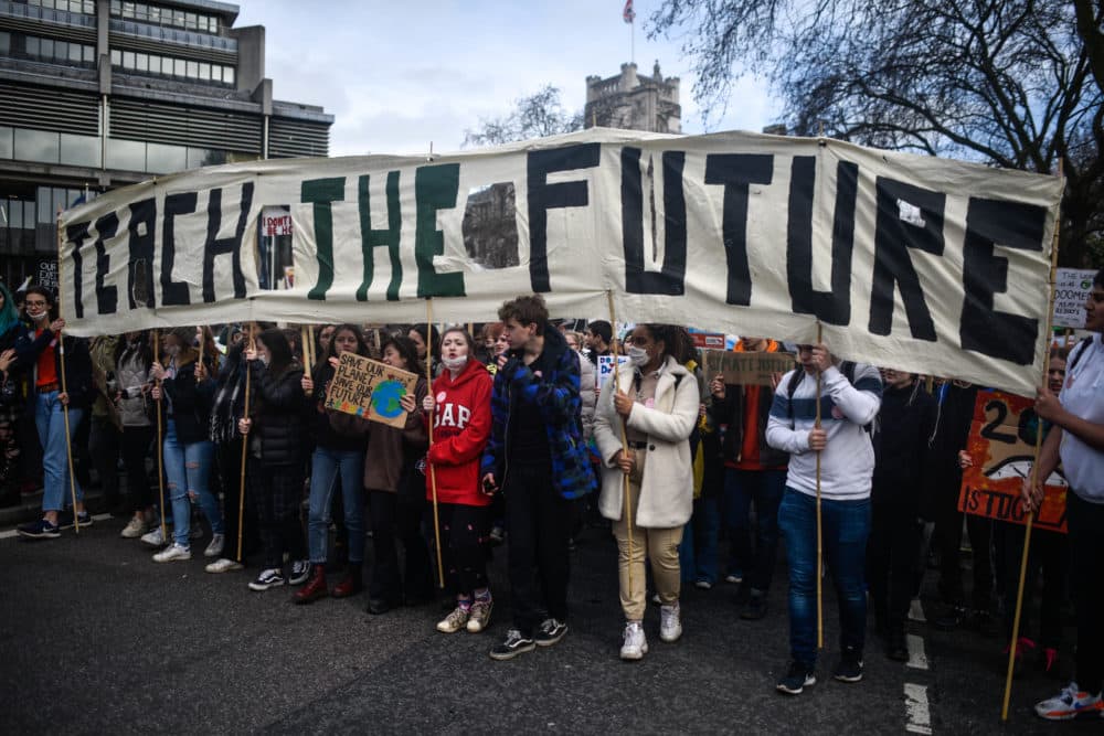Students take part in a climate strike demo on Feb. 14, 2020 in London, England. (Peter Summers/Getty Images)