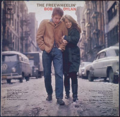 The cover for the Bob Dylan album 'The Freewheelin' Bob Dylan', released by Columbia Records in 1963. The cover features Dylan and his girlfriend Suze Rotolo walking near their apartment in Greenwich Village, New York City. (Blank Archives/Getty Images)