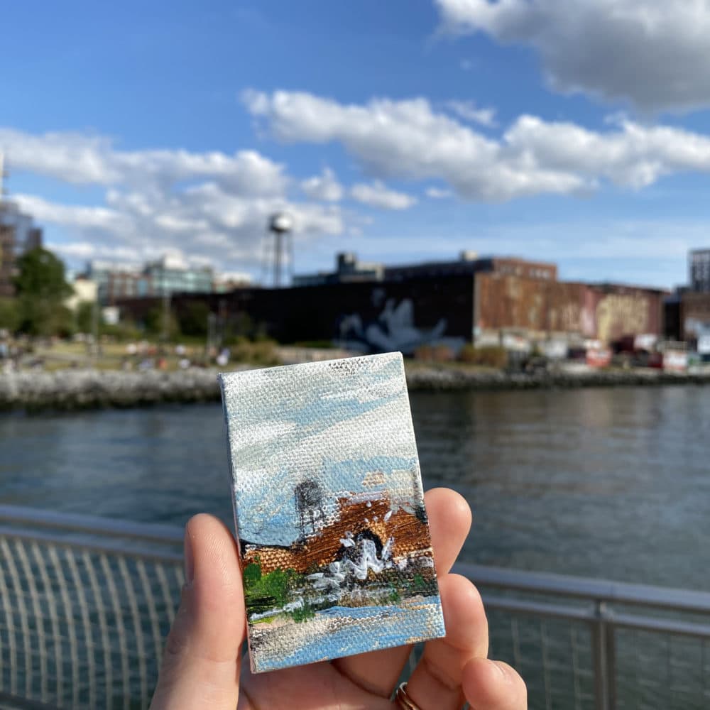 Steve Wasterval posted on Instagram that this tiny painting, hidden in Brooklyn, was found. (Courtesy of Steve Wasterval)