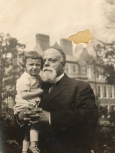 The author's mother, with her beloved grandfather circa 1919. (Courtesy)