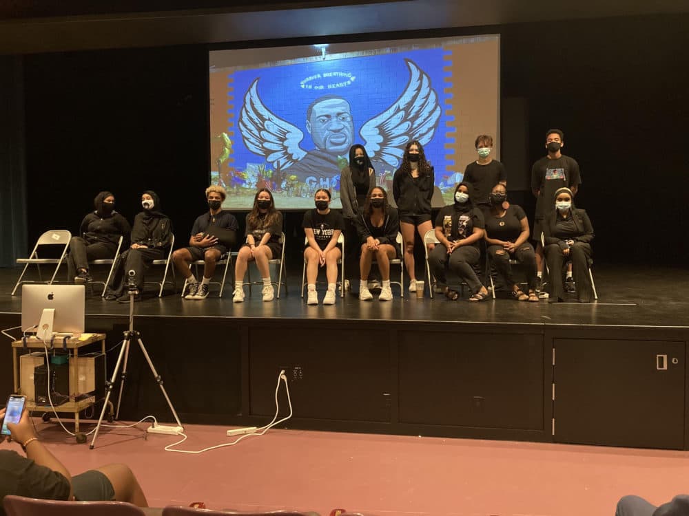The St. Louis Park High School group Students Organized for Anti-Racism held a memorial for George Floyd on campus on May 25, exactly one year after his death. (Lee-Ann Stephens, SOAR Advisor)