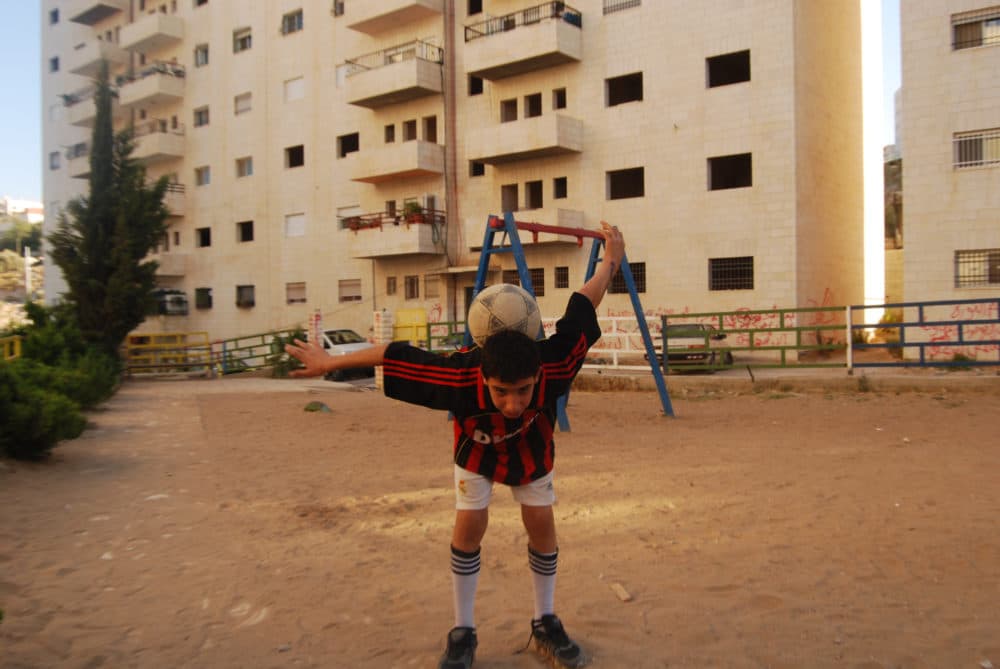 A photo taken by the author while playing soccer in a village outside of Bethlehem in the West Bank. (Courtesy)