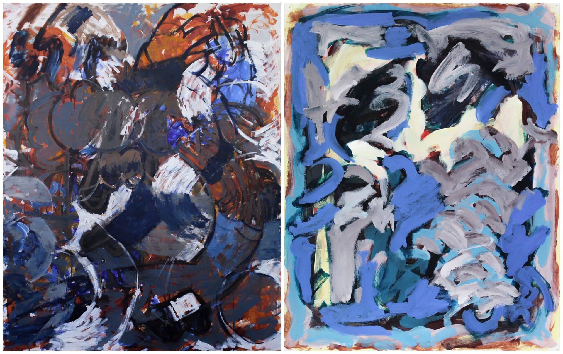Demetri Espinosa's works &quot;Drowning&quot; (left) and &quot;Deep End.&quot; (Courtesy LaiSun Keane)