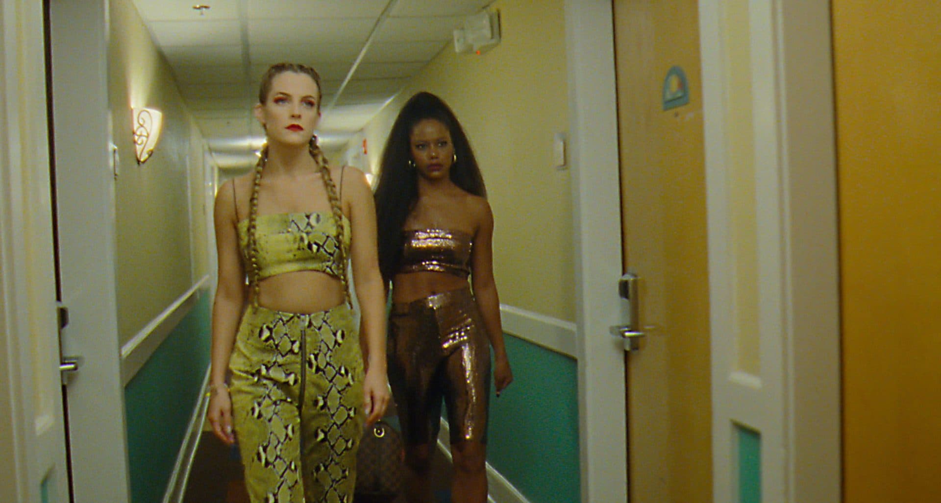 Taylour Paige (right) and Riley Keough in &quot;Zola.&quot; (Courtesy A24)