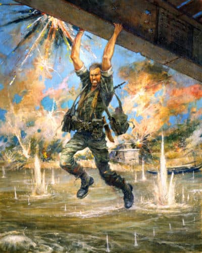Ripley At The Bridge. From &quot;Valor in Action.&quot; Painting by Charles Waterhouse. (Courtesy)