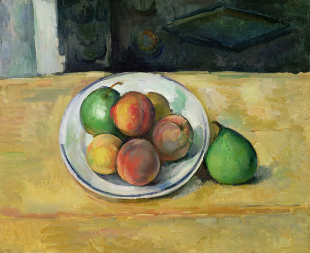 &quot;Still Life with a Peach and Two Green Pears,&quot; (circa 1883-87) by Paul Cézanne. (Courtesy Museum of Fine Arts, Boston)