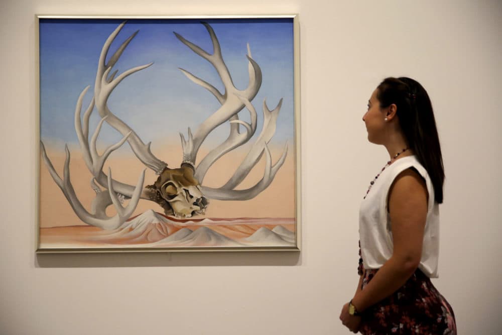 Psychotherapist Kerry Malawista says &quot;From the Faraway, Nearby&quot; by American artist Georgia O'Keeffe lacks the 'middle distance' which creates a jarring effect. That effect is true in life, where we need a middle distance to process grief. (Matt Dunham/AP)