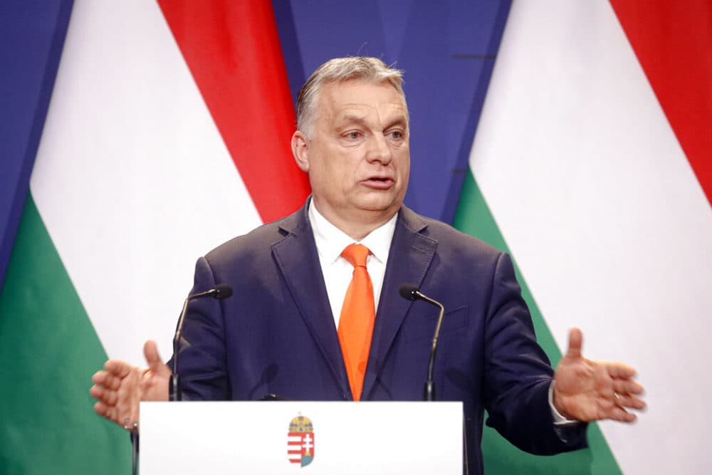 Hungarian prime minister Viktor Orban, speaks during a joint press conference in Budapest, Hungary. (AP Photo/Laszlo Balogh, file)
