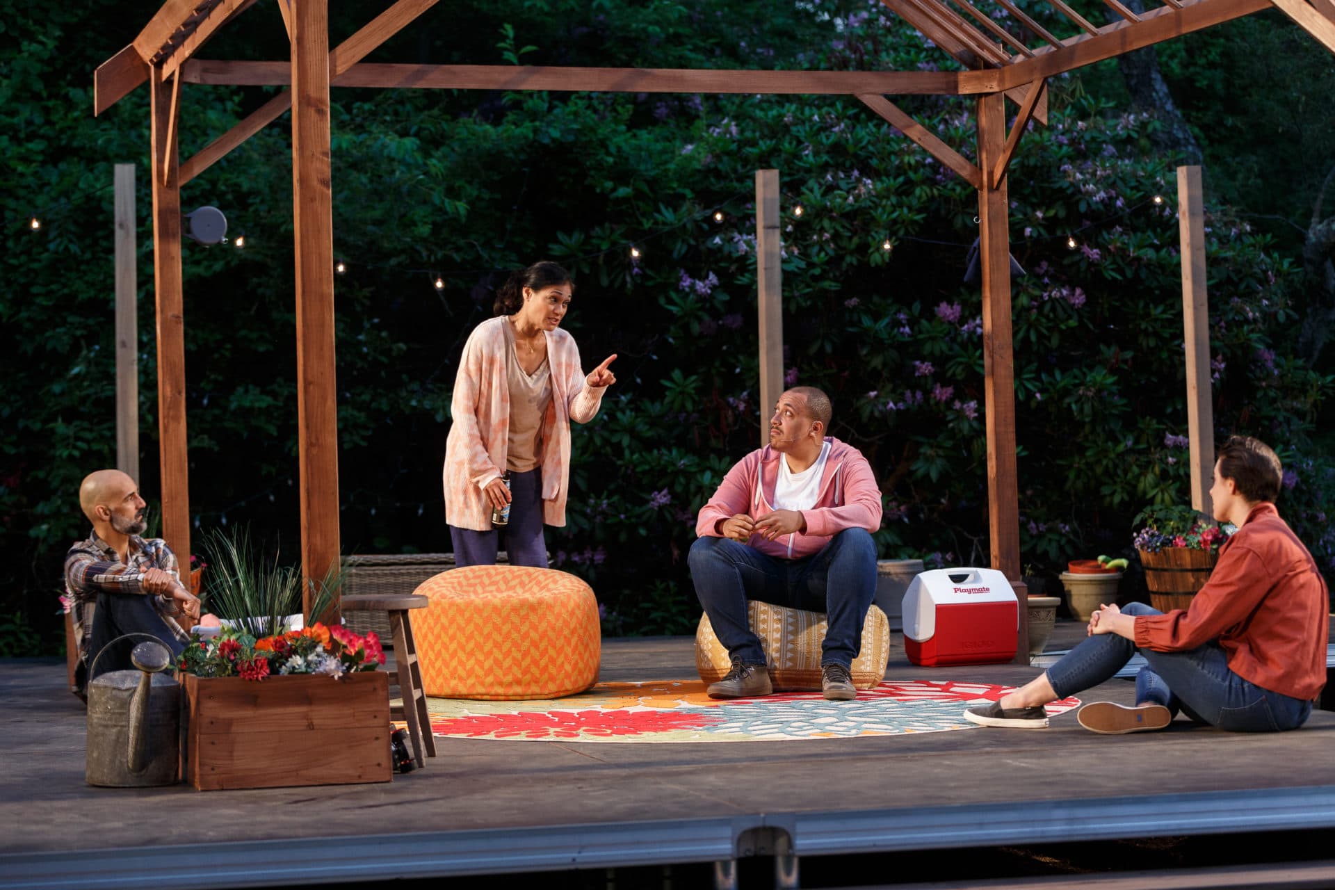 Nael Nacer, Celeste Oliva, Adrian Peguero and Kelly Chick in &quot;Tiny, Beautiful Things&quot; by Gloucester Stage Company. Performed at Windhover Arts Center in Rockport. (Courtesy Jason Grow)