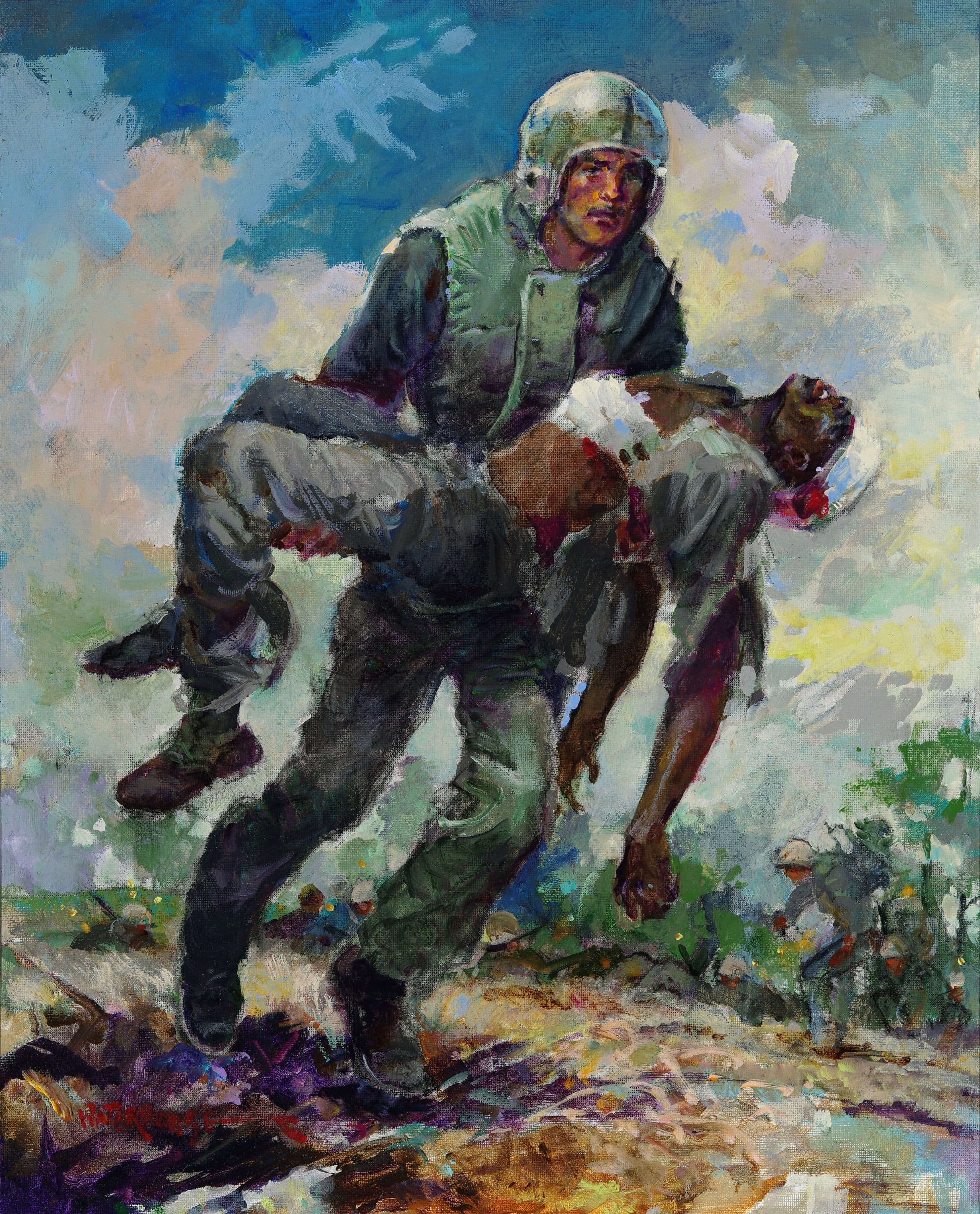 From "Valor in Action." Painting by Charles Waterhouse. (Courtesy)