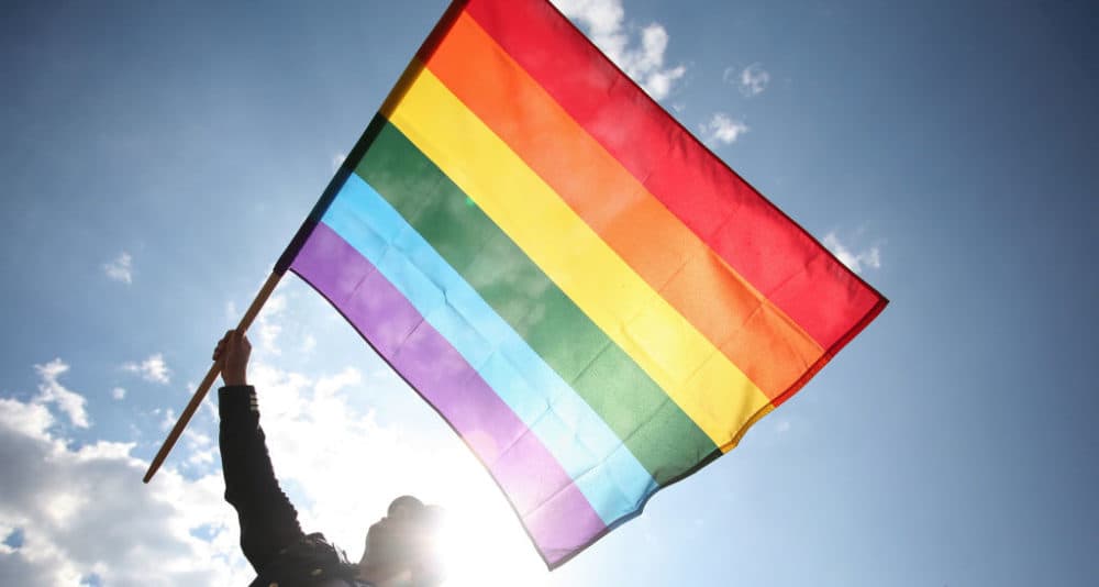 A person waving the rainbow flag. (Wojtek Radwanski/AFP/Getty Images)