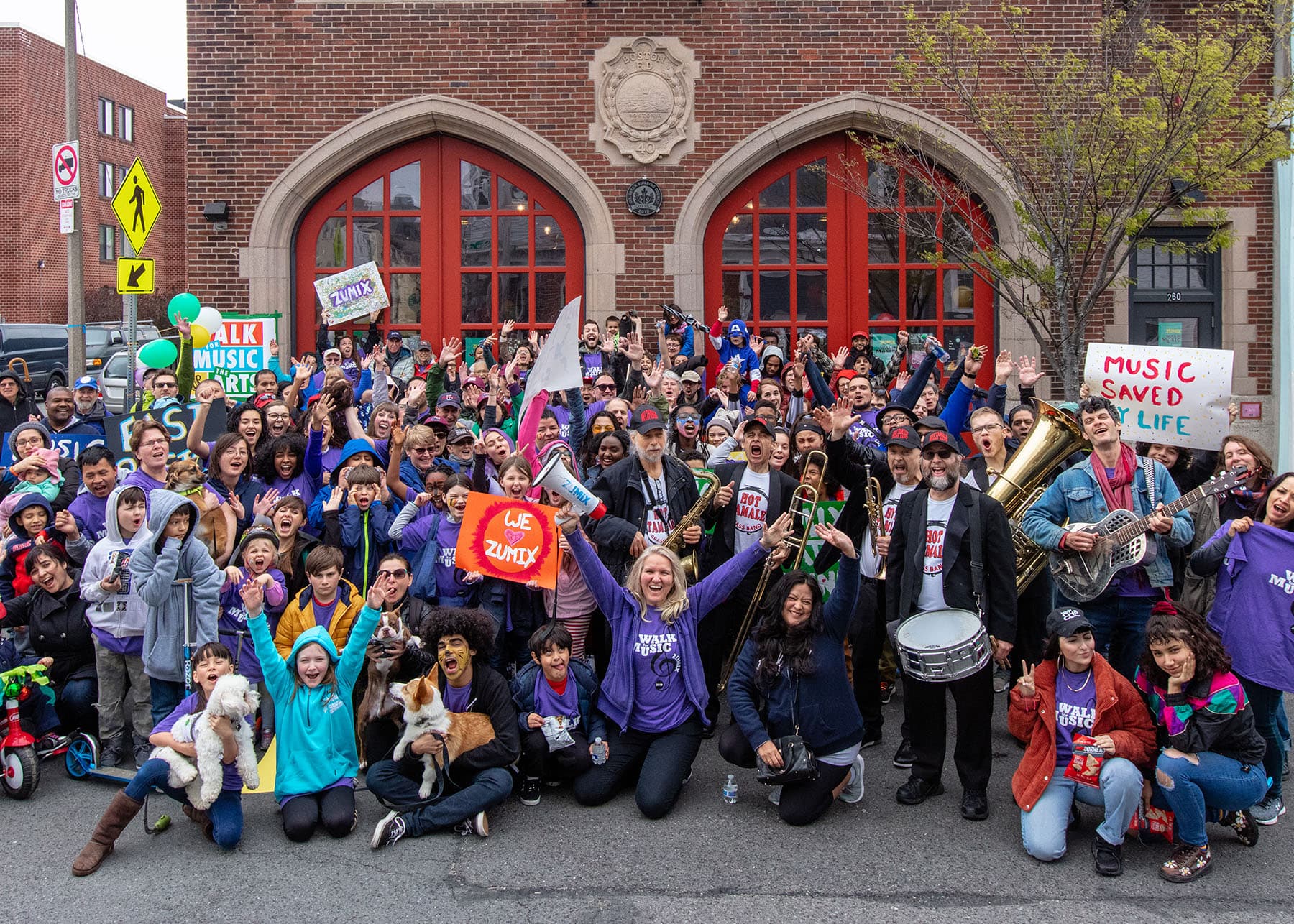 Zumix participants in the 2019 Walk for Music. (Courtesy Zumix)