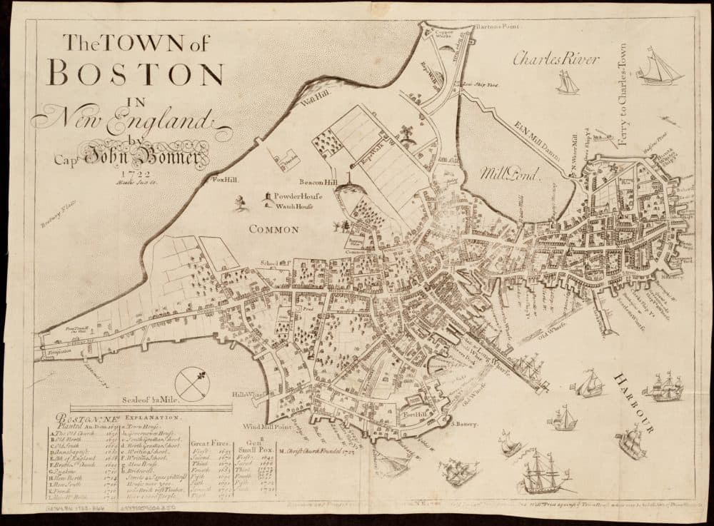 John Bonner, The town of Boston in New England (ca. 1723–1733). Courtesy Leventhal Map &amp; Education Center. 