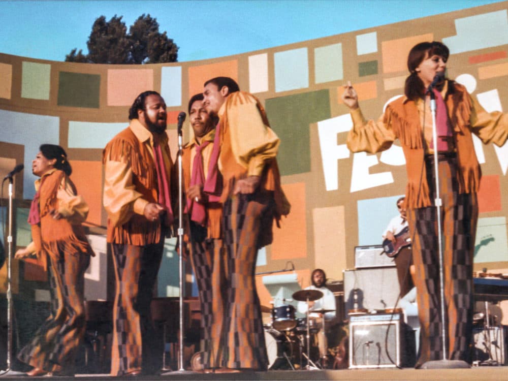 The 5th Dimension performing at the Harlem Cultural Festival in 1969, featured in &quot;Summer of Soul.&quot; (Photo courtesy of Searchlight Pictures. © 2021 20th Century Studios)