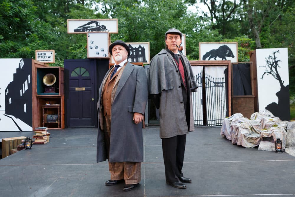 Left to right, William Gardiner as John Watson and Alexander Platt as Holmes in &quot;Baskerville.&quot; (Courtesy Gloucester Stage Company)