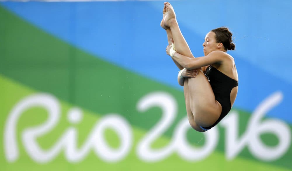Jessica Parratto competes during the women's 10-meter platform diving final at the 2016 Summer Olympics in Rio in 2016. (Michael Sohn/AP)