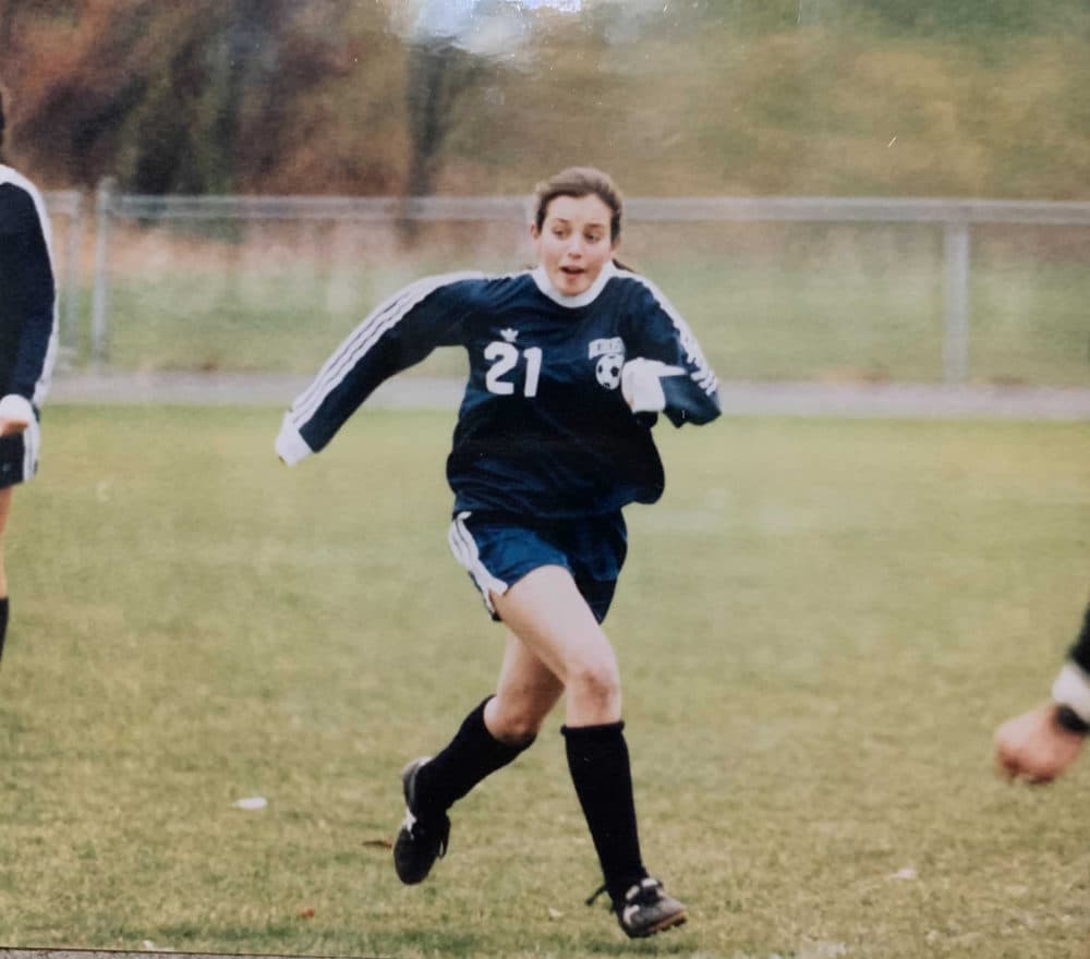 The author playing soccer in high school, circa 1996. (Courtesy Cloe Axelson)