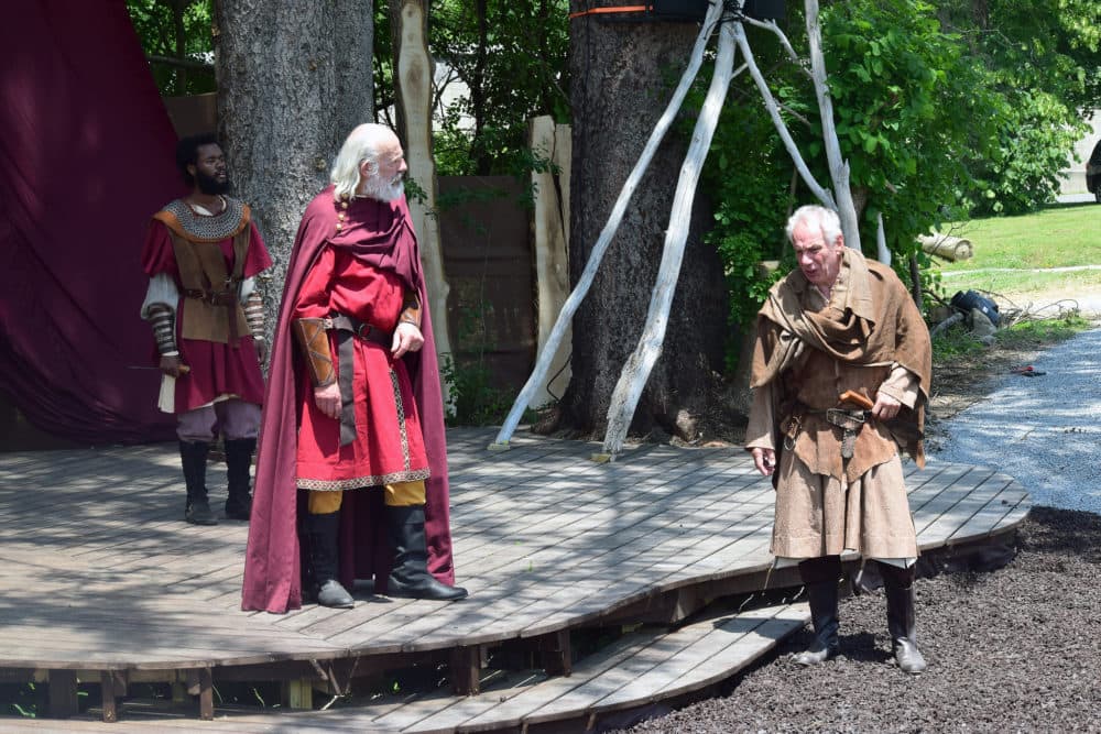Christopher Lloyd and Jonathan Epstein (foreground) and Devante Owens (back) in &quot;King Lear&quot; at Shakespeare &amp; Company. (Courtesy Katie McKellick)