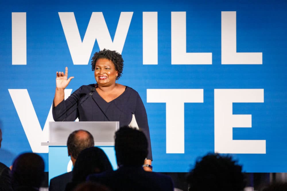 Stacey Abrams speaks to a crowd at a Democratic National Committee event in Atlanta on June 6, 2019 in Atlanta, Georgia. (Dustin Chambers/Getty Images)
