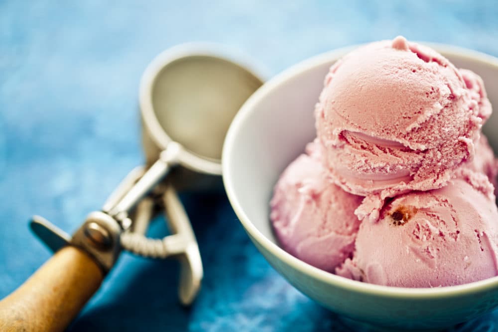 Strawberry ice cream in a bowl. (Getty Images)