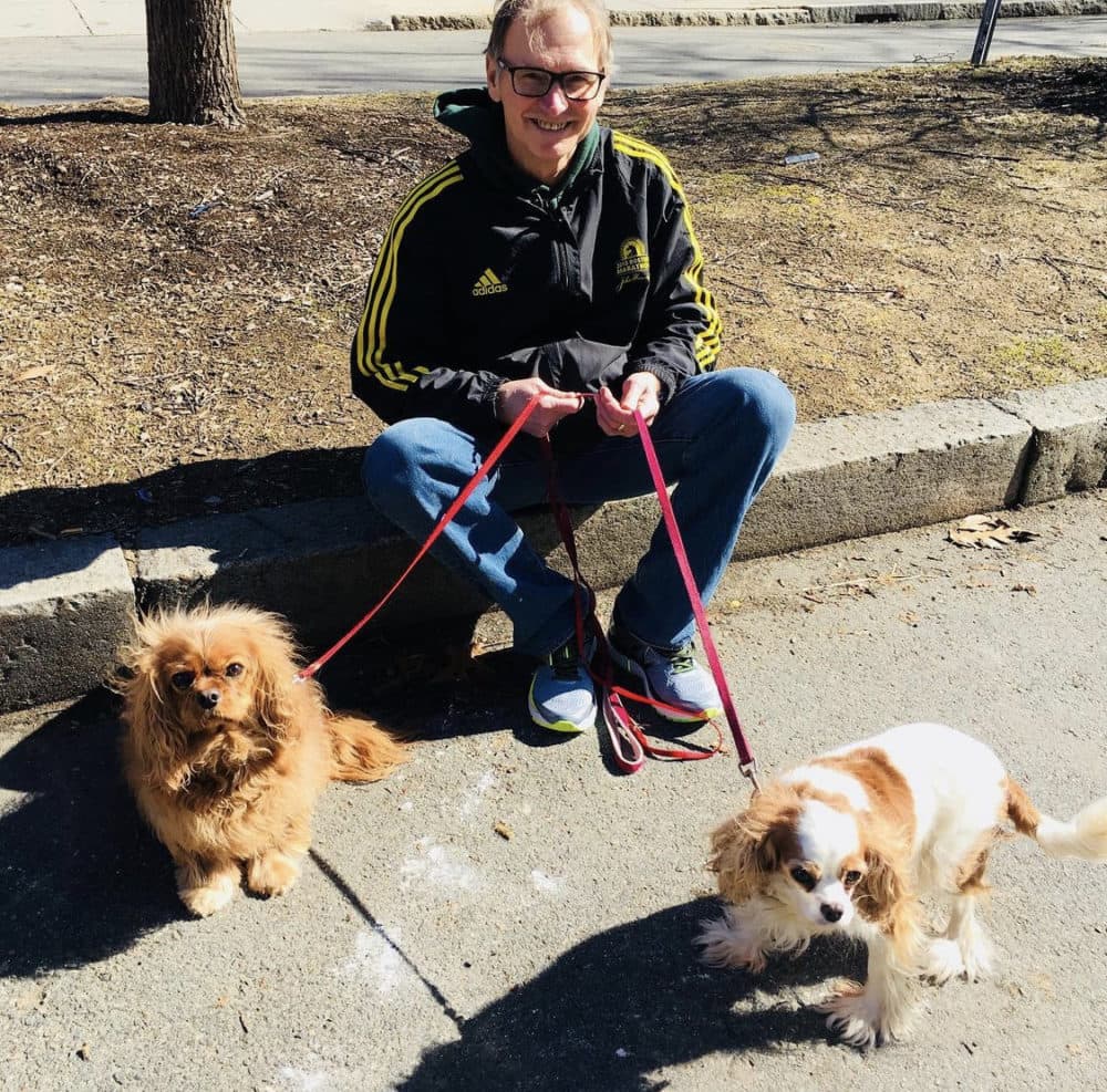 Alex Ashlock with his beloved dogs, Gilda and Tink. (Courtesy)