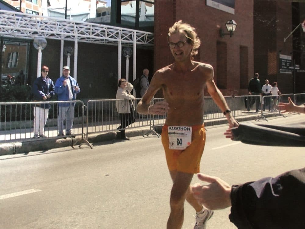 Alex Ashlock running a marathon in Quebec City, where he set a personal best. (Courtesy)
