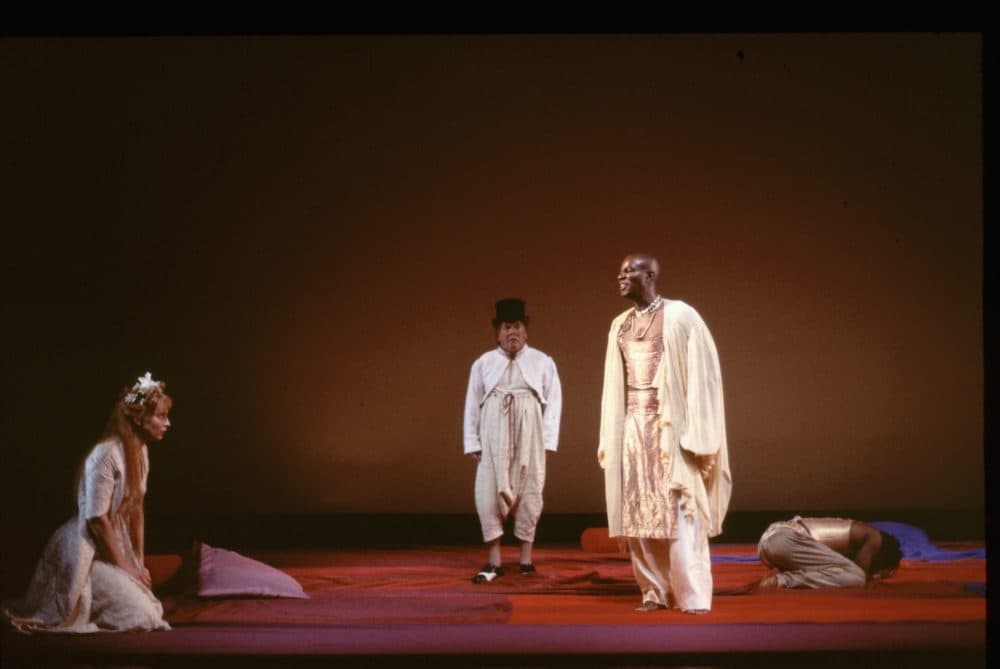 John Douglas Thompson as Polixenes and the cast of &quot;The Winter's Tale&quot; at the American Repertory Theater in 2000. (Courtesy Richard Feldman)