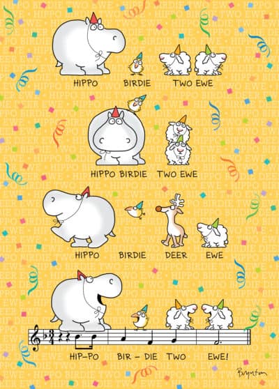 Sandra Boynton: Hippo Birdie Two Ewe 300-Piece Birthday Puzzle. (Courtesy of Workman Publishing)
