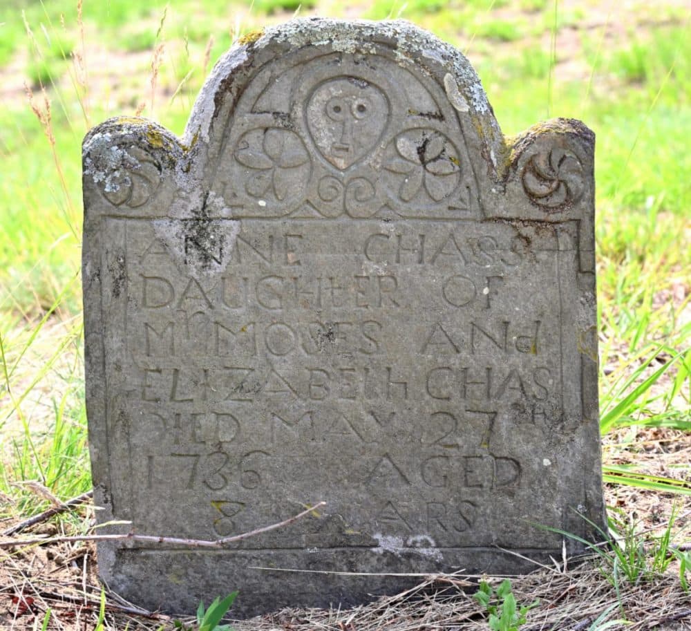 The gravestone of Abigail's sister, Anne. She died of diphtheria at the age of 8, days after Abigail (Courtesy of Museum of Old Newbury)