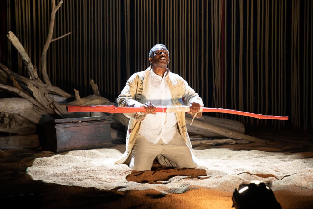 John Douglas Thompson as Prospero in Commonwealth Shakespeare Company's production of &quot;The Tempest.&quot; (Courtesy Evgenia Eliseeva)