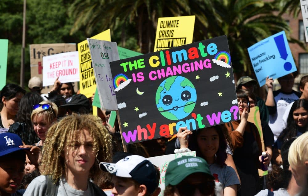 Thousands of youth demand action during a Climate Change protest in downtown Los Angeles, California on Sept. 20, 2019. (Frederic J. Brown/AFP via Getty Images)