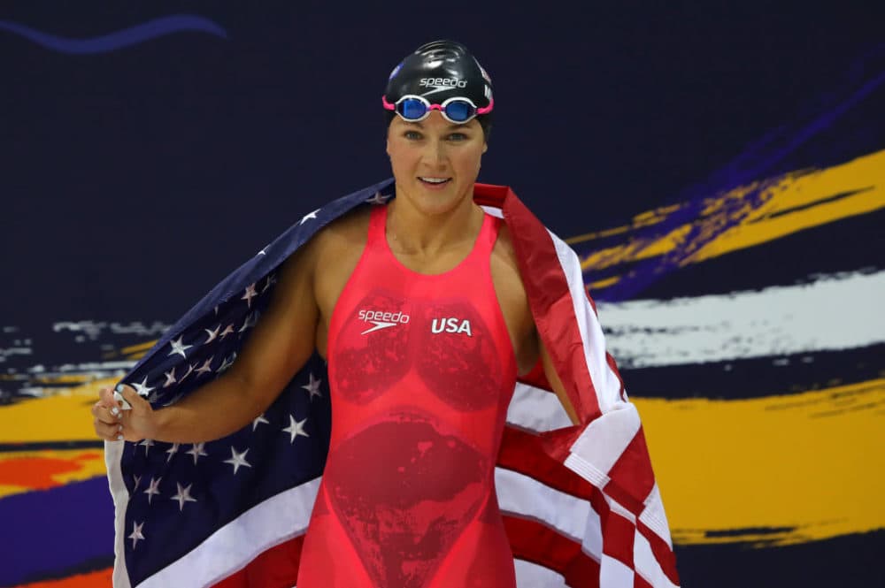 Rebecca Meyers of the USA wins the Women's 400m Freestyle S13 Final during Day One of the London 2019 World Para-swimming Allianz Championships at Aquatics Centre on September 09, 2019 in London, England. (Richard Heathcote/Getty Images)