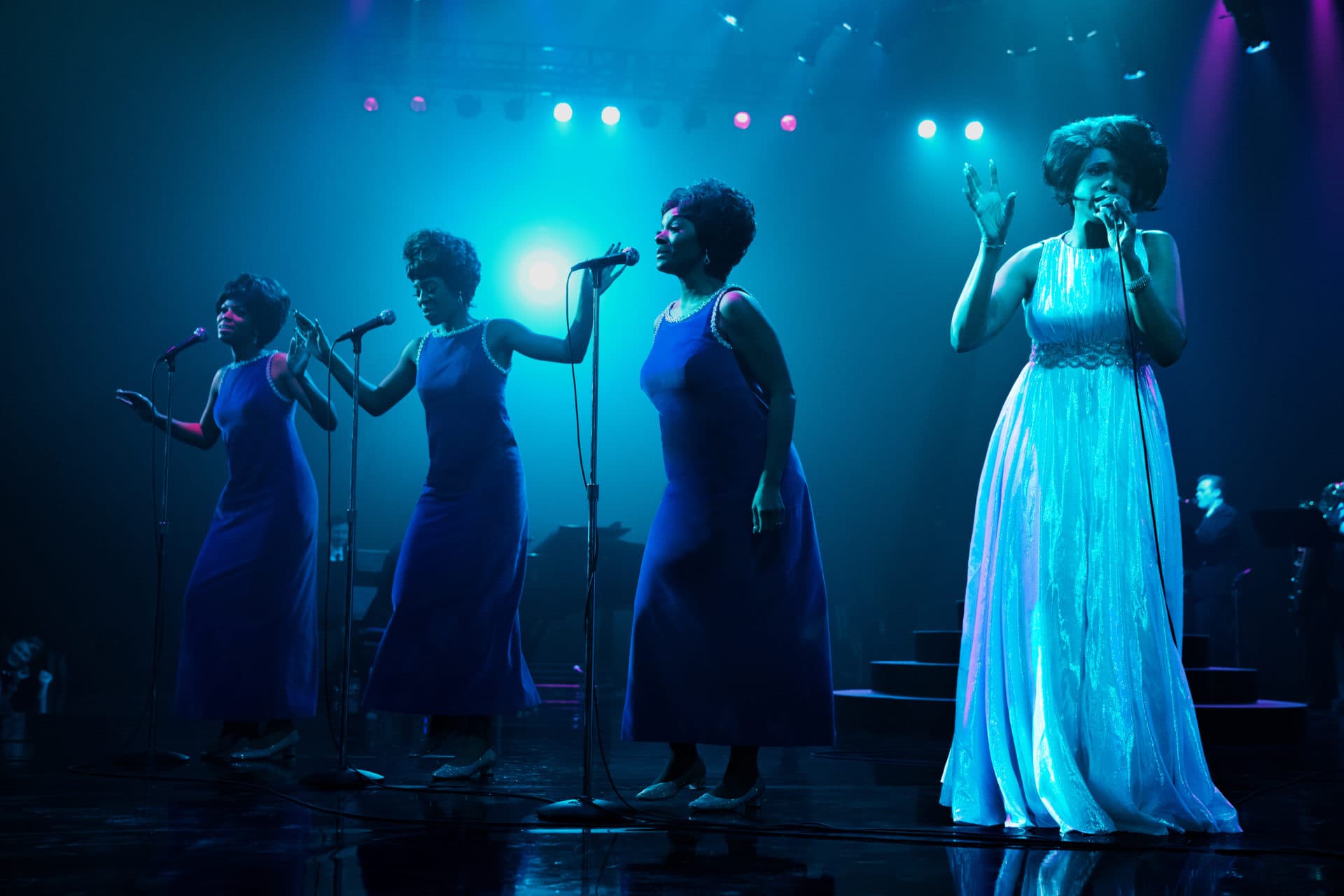 Brenda Nicole Moorer, Hailey Kilgore, Saycon Sengbloh and Jennifer Hudson in &quot;Respect.&quot; (Courtesy Quantrell D. Colbert/MGM)