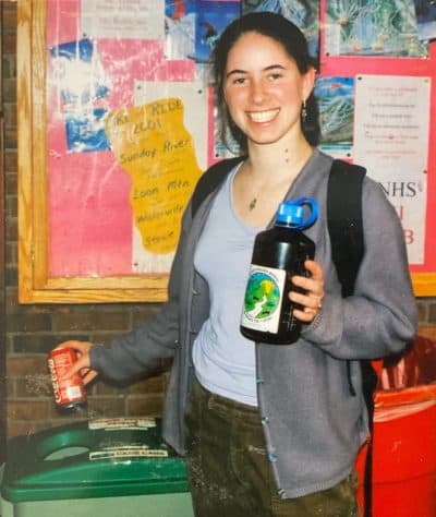 The author, pictured in high school in 1999, where she started a recycling system. (Courtesy Shoshana Meira Friedman)
