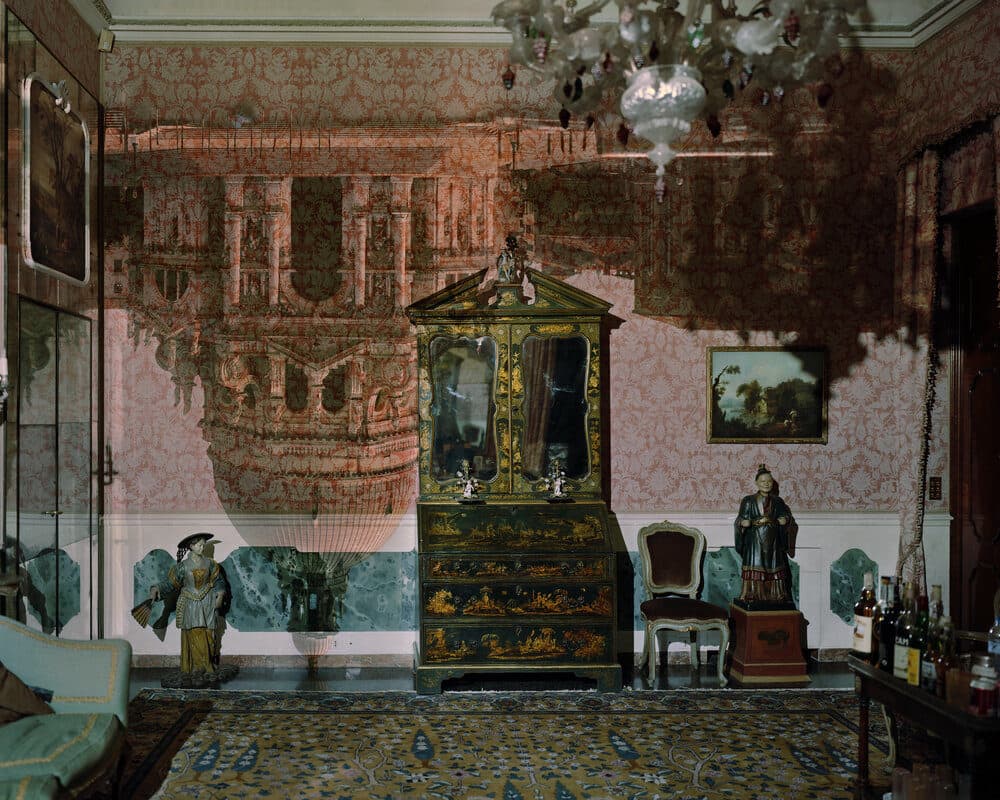 Abelardo Morell, &quot;Camera Obscura: Santa Maria della Salute in Palazzo Living Room, Venice, Italy,&quot; 2007. (Courtesy Fitchburg Art Museum)