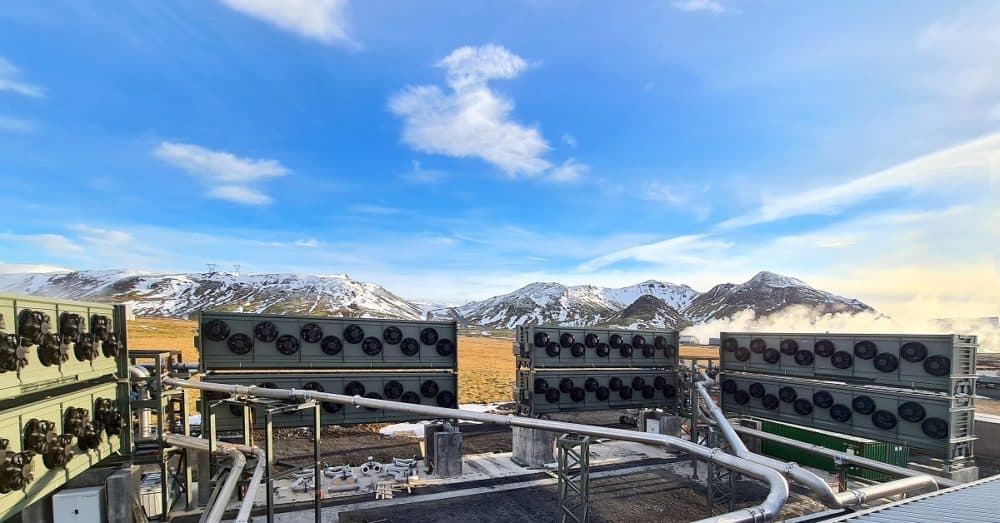 “Orca,” Climeworks’ newest plant in Iceland, will capture 4,000 tons of carbon dioxide per year with support from Accenture (Climeworks via AP)