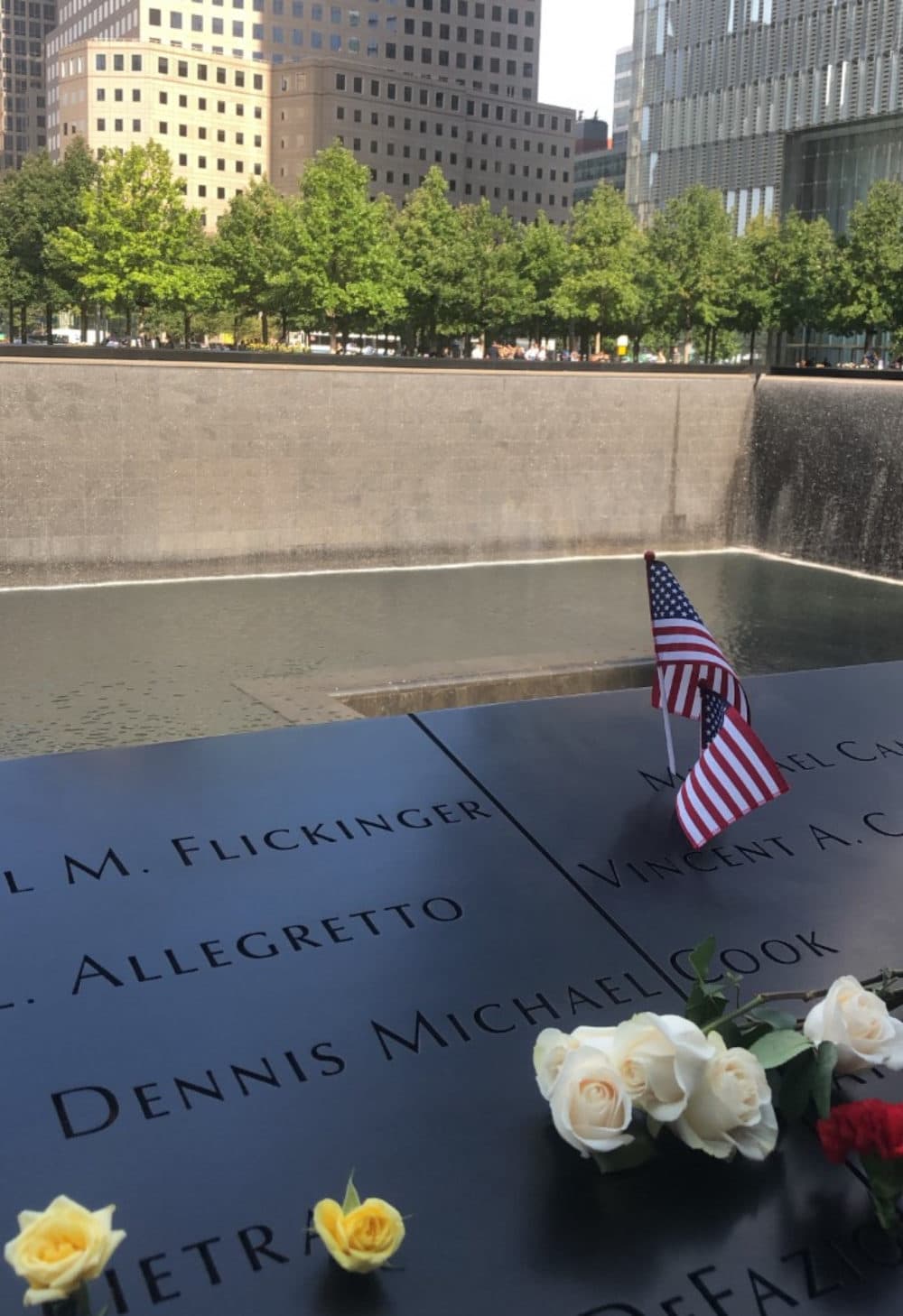 Dennis Cook's name etched into the 9/11 memorial in New York. (Courtesy Lindsay Cook)