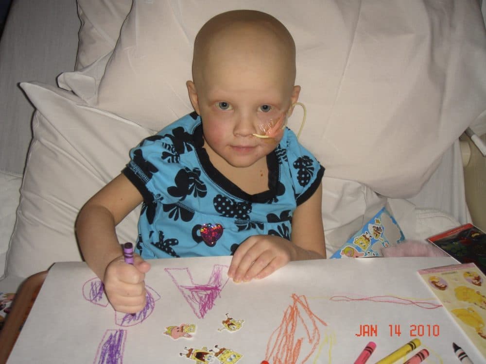 The author's daughter Emily, at age 4, in 2010, while she was enrolled in a trial to treat stage IV neuroblastoma. (Courtesy Amy McHugh)